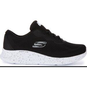 Skechers Skech Lite Pro Vegan Memory Foam Sneaker Black White Womens US 7